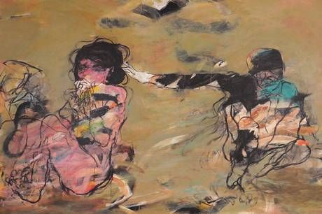 Adel Dauoods malerier fortæller en historie om uro og fred, liv og død, fortid og fremtid. Se dem på Galleri V58.